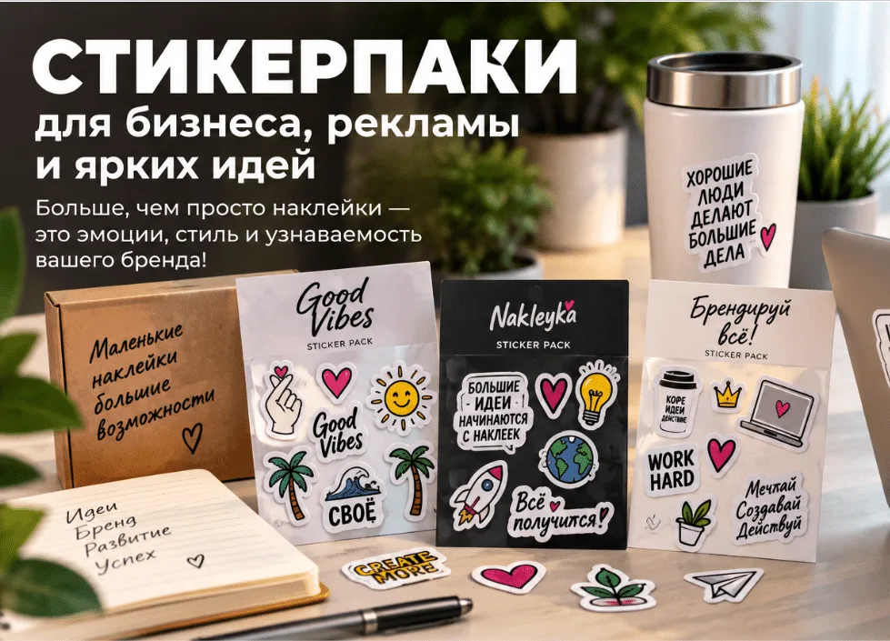 Стикерпаки для бизнеса, рекламы и оригинального оформления